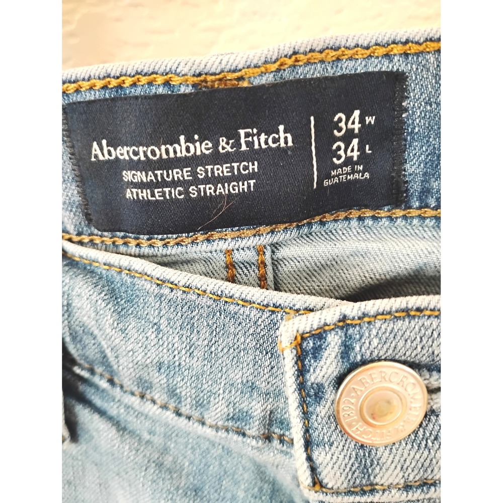 ▪️Abercrombie & Fitch Straight Men's Jeans 34x34  distressed grunge straight leg